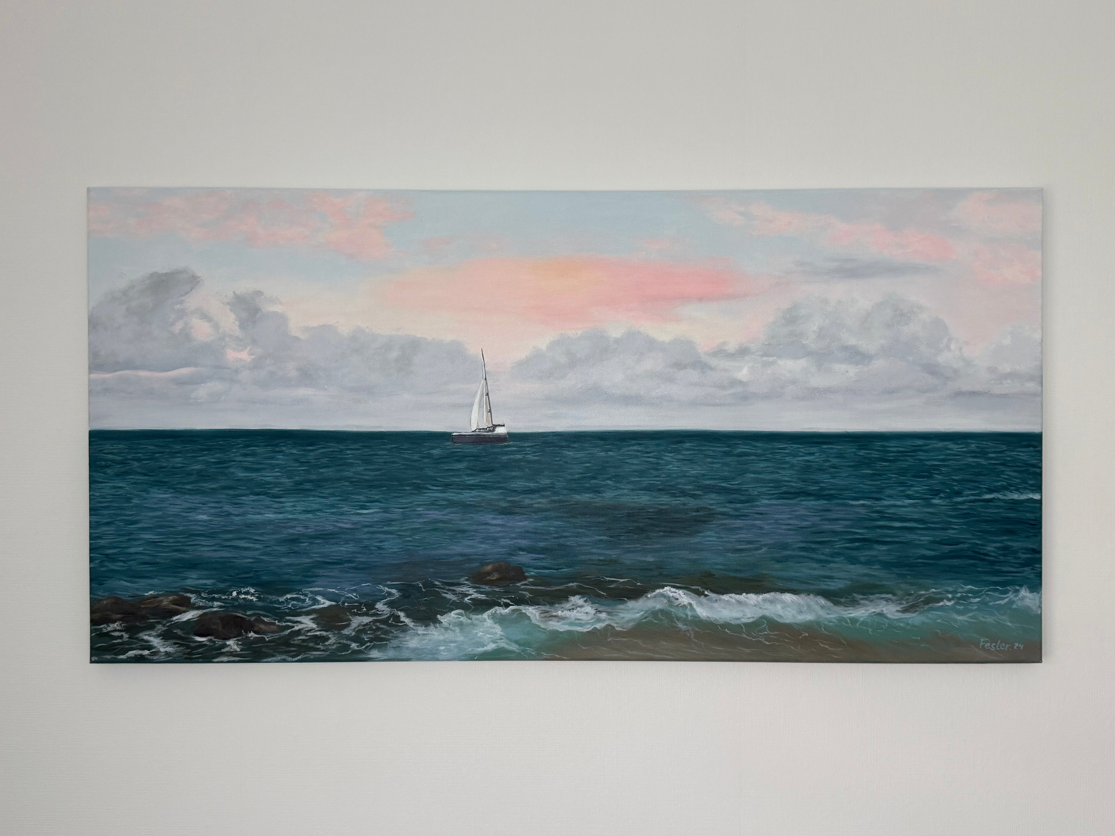 Aufbruch im Abendlicht - 50 x 100 cm