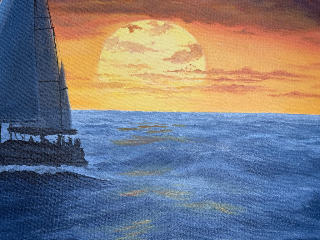 Segel im Abendlicht - Ø 50 cm