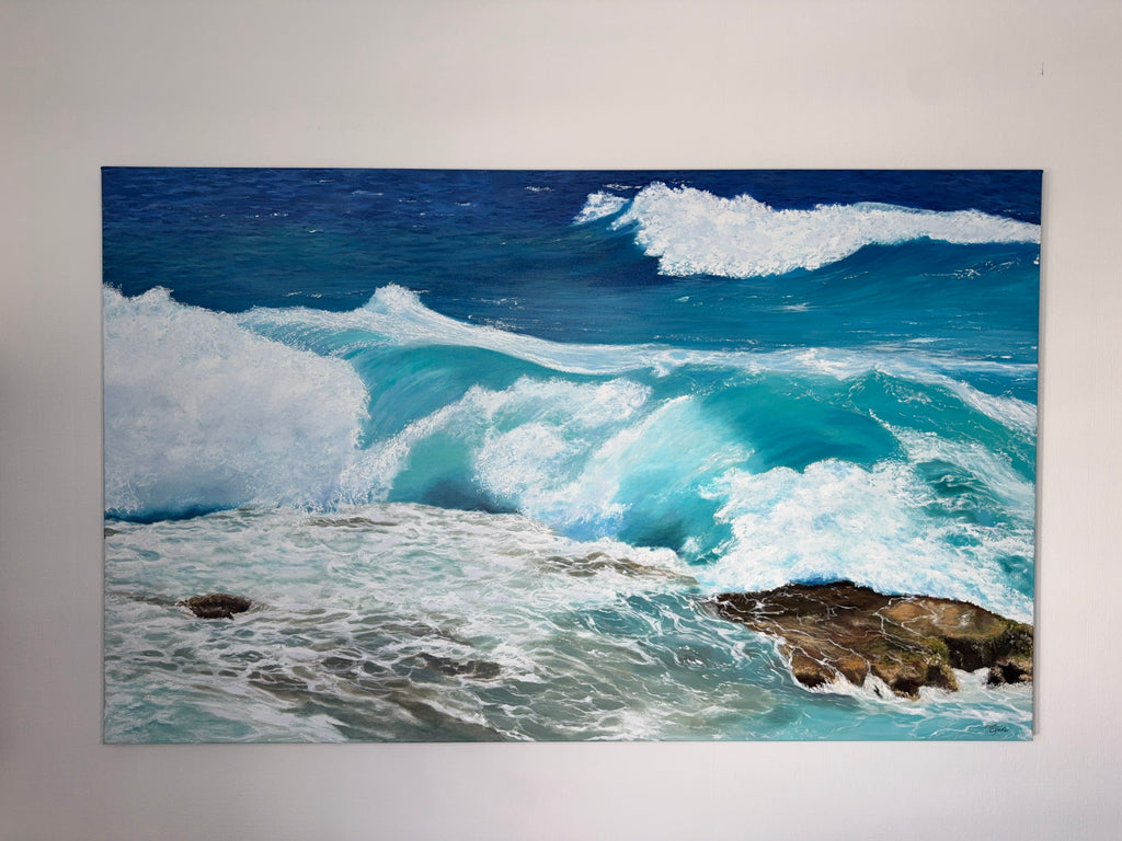 Gebrochene Wellen - 80 x 130 cm