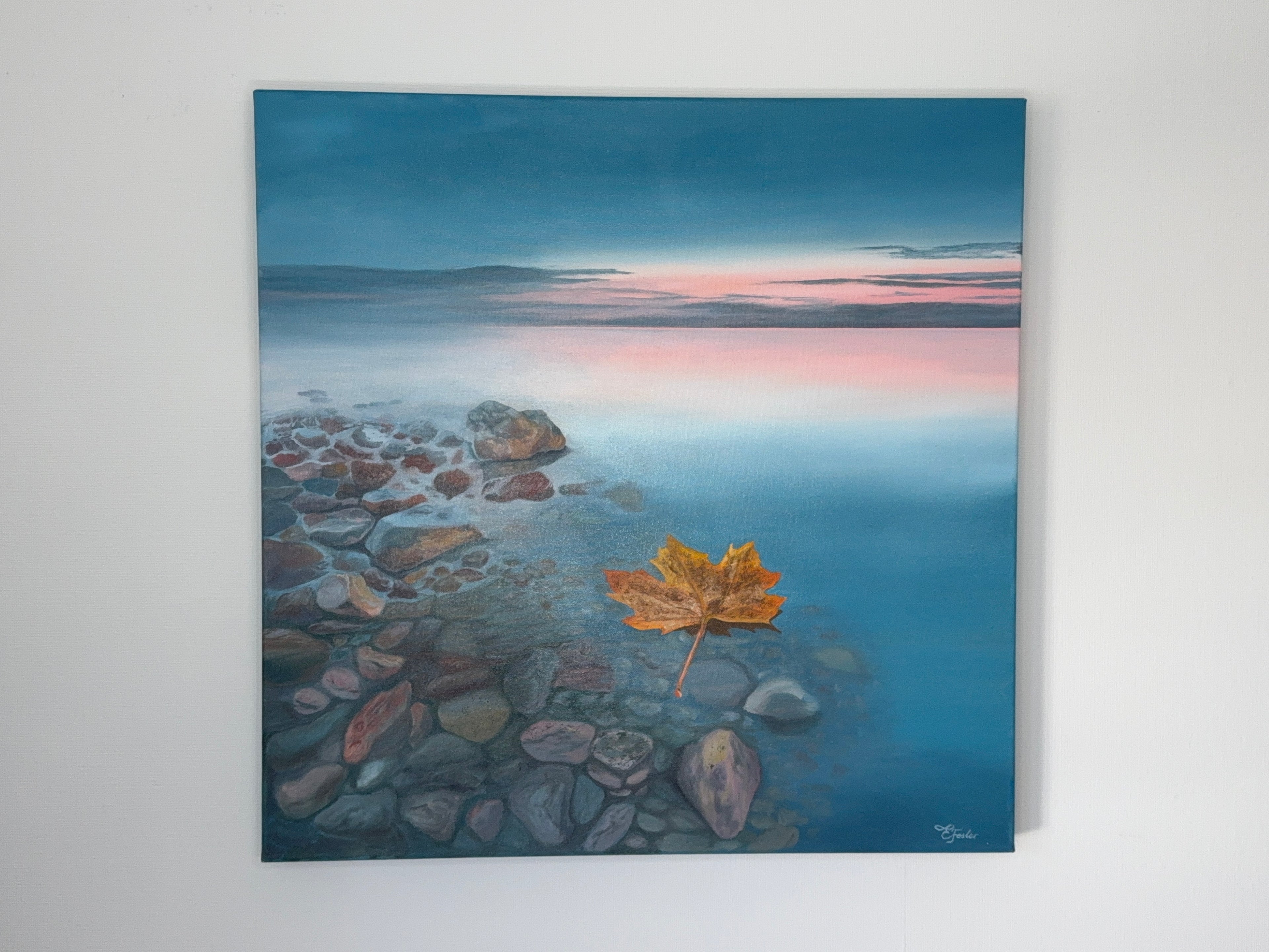 Autumn Light on the Shore - 60 x 60 cm
